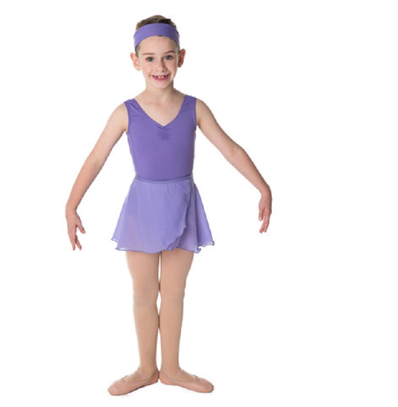 Jacaranda wrap skirt square Jacaranda Gathered Front Leotard