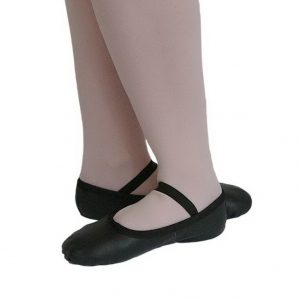 Black leather ballet shoes