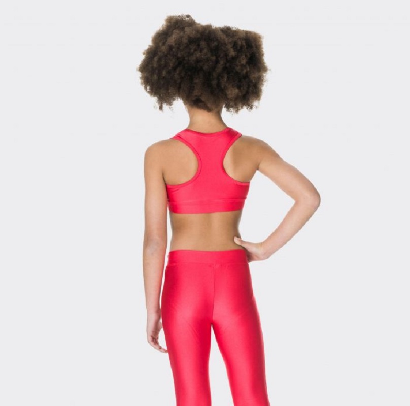 T back crop top child red back square
