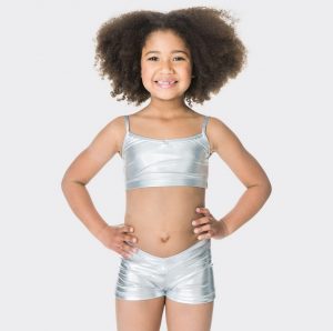 Metallic silver hot shorts
