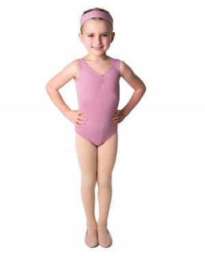 STUDIO RANGE Gathered Front Leotard Dusty Pink