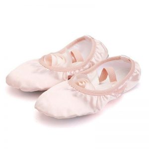 Satin Ballet Shoes with Ribbon - Pale Pink-40029