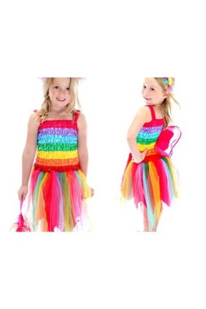 Rainbow Dress Size Small (2 years) - CLEARING OUT LAST STOCK-0