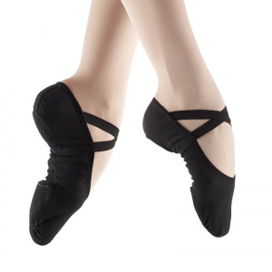 Black canvas ballet shoes