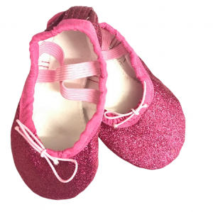dark pink sparkle ballet shoes