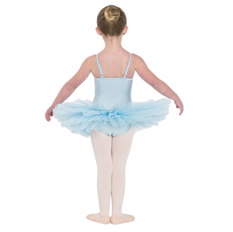 Pale blue tutu white background