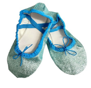 blue sparkle ballet shoes