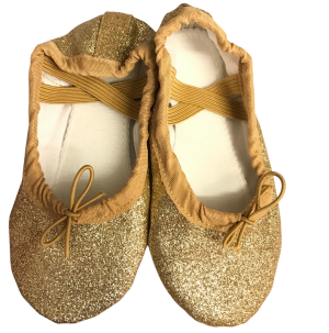 gold sparkle ballet shoes