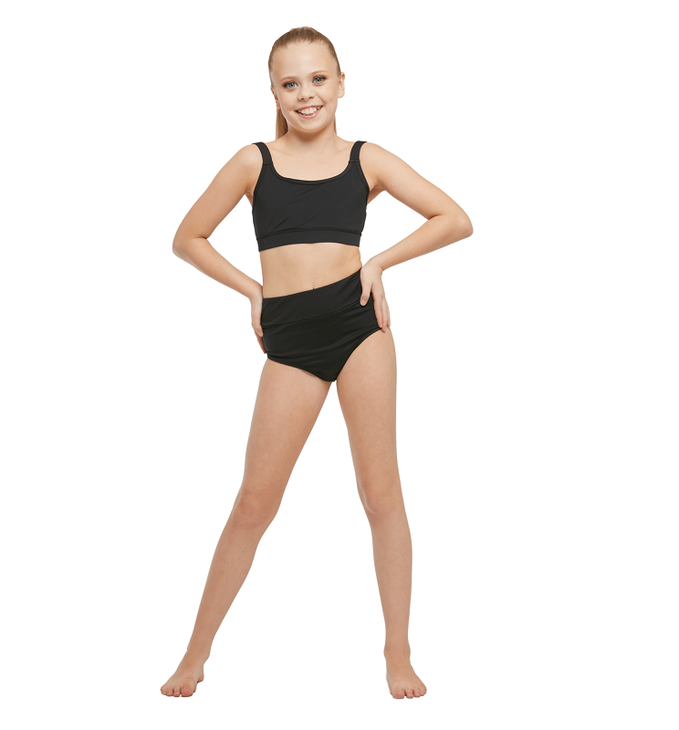 Performance briefs child black front square