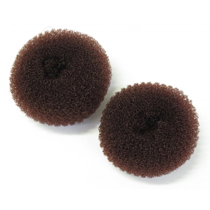two brown donuts
