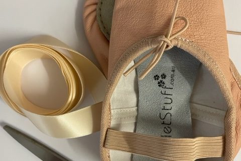 sew ballet shoe ribbons