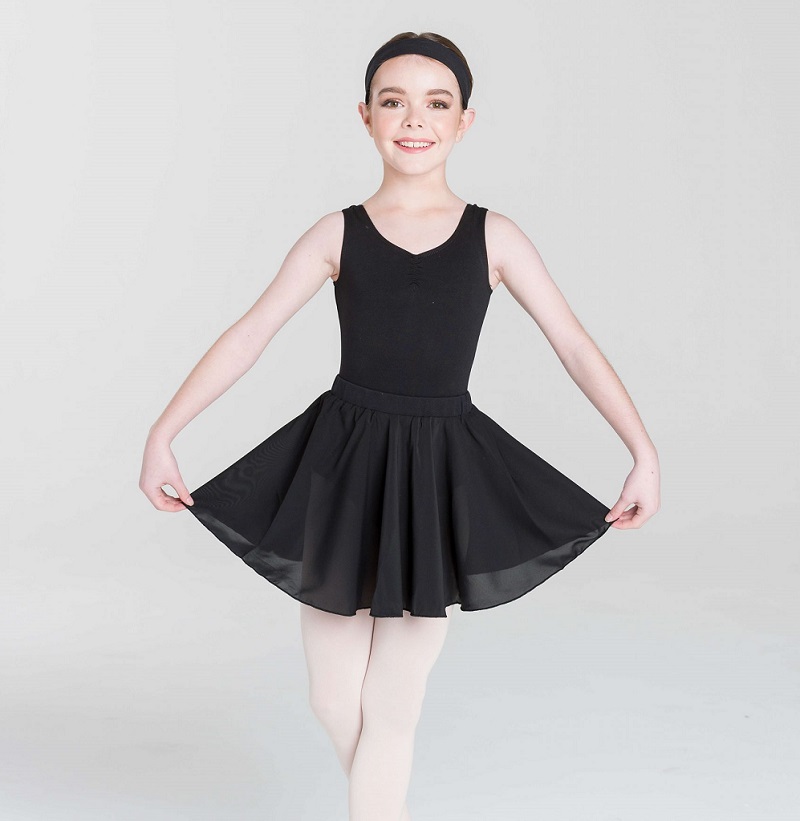Full-circle-chiffon-skirt-black-front-square STUDIO RANGE Adult's Classic Black Full Circle Skirt
